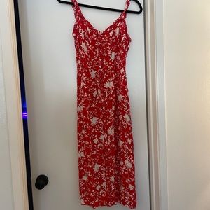 Wilfred/Aritzia maxi red floral dress